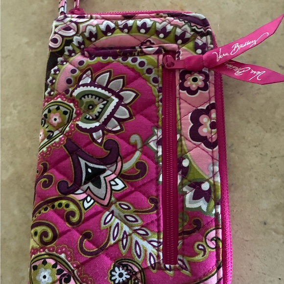 Vera Bradley Pink and Purple Paisley Wristlet/ purse - Picture 2 of 3